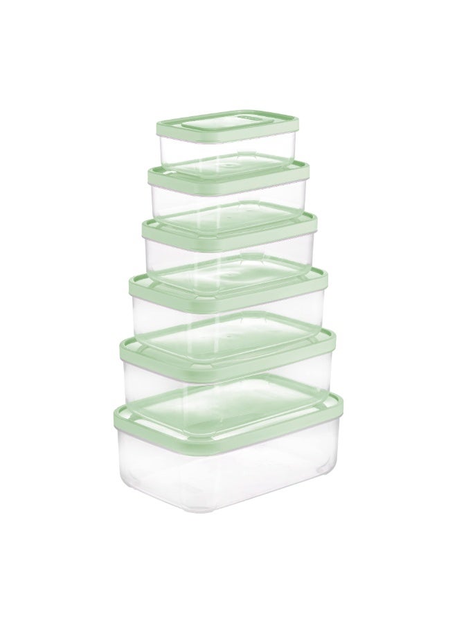 Inochi Hokkaido Food Storage Container Set 6pcs (500-750-1000-1500-2000-2500ML) | High-quality PP Safe Material | Store and Preserve Food, Pack Lunch, Kitchen Organizer | Freezer, Microwave & Dishwasher Safe | Reusable Food Storage - Avocado Green - Image 2